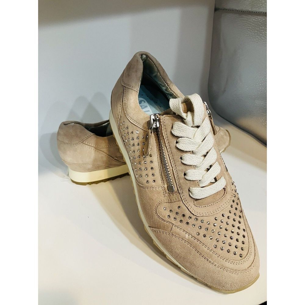 Hassia Premium Sneakers Womens 3.5 UK Tan Suede Leather Comfort Shoes 5.5 US-A17